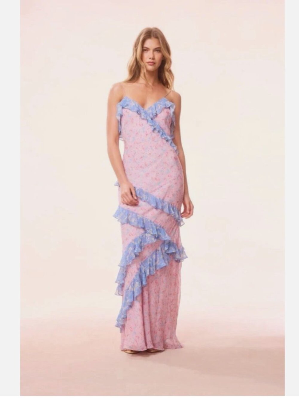 LoveShackFancy Rialto Re-Edition Floral Ruffle Maxi Dress